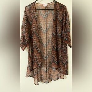 Chiffon printed kimono cover up